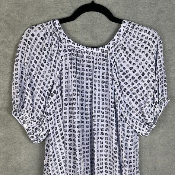 Madewell Top Womens Medium Purple Puff Sleeve Loose Button Front Preppy Whimsy - Picture 5 of 12